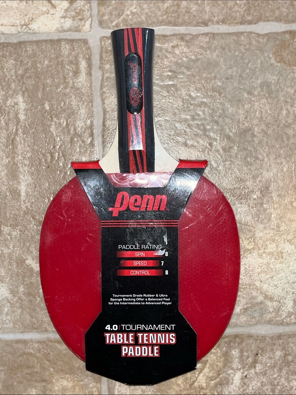 4.0 Tournament Red Table Tennis Paddle